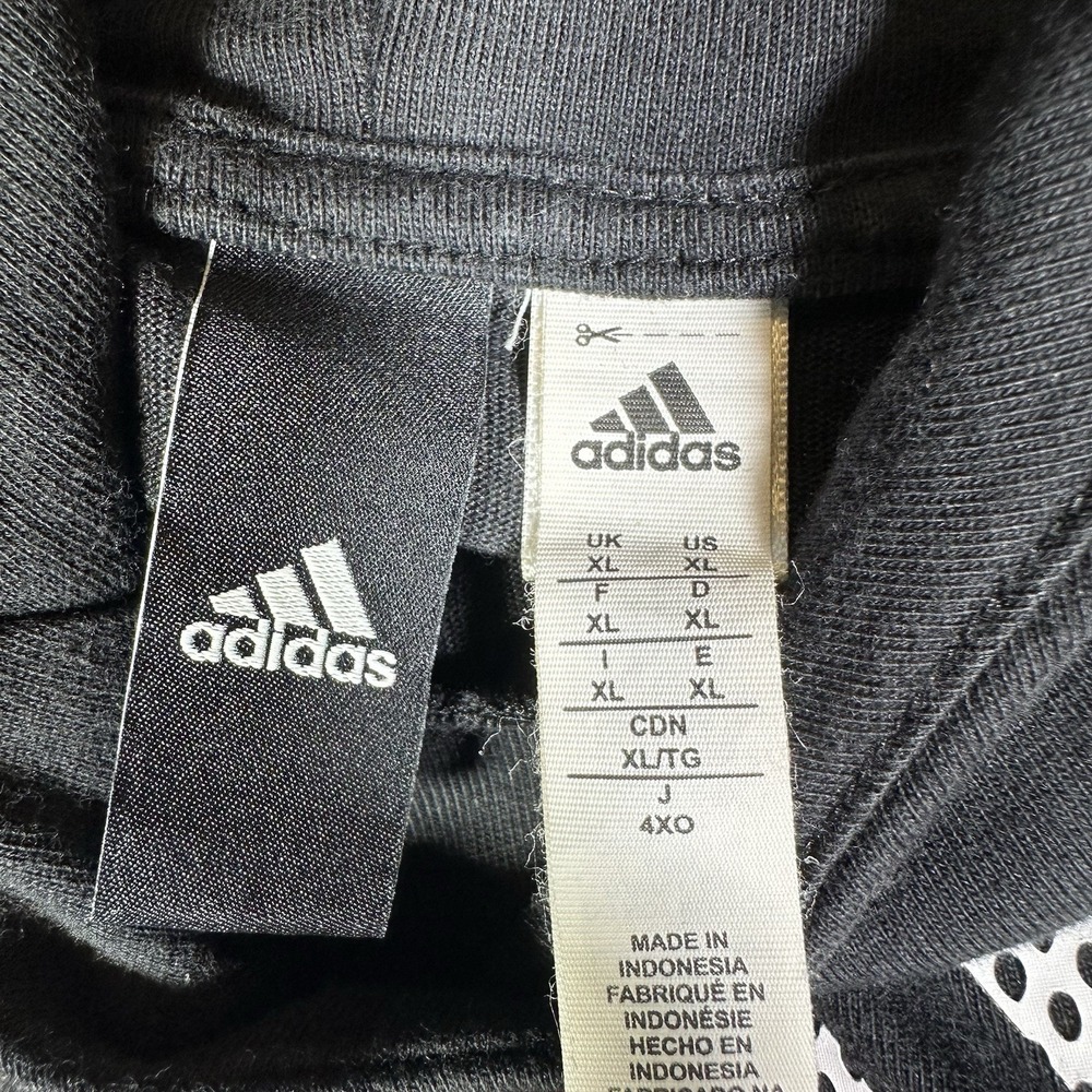 Adidas Sweatshirt Hoodie Shirt Mens XL Black Graphic Print Logo - Picture 5 of 5